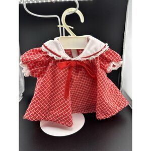 Vtg Coleco Cabbage Patch Kids Red Gingham Dress w/ Ties 1980s CPK RARE